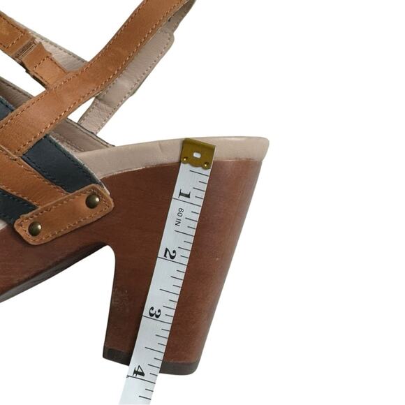 Jambu Viola Hand Crafted Leather Platform Wood Grain Clogs Women's Size 8.5 - Picture 8 of 11